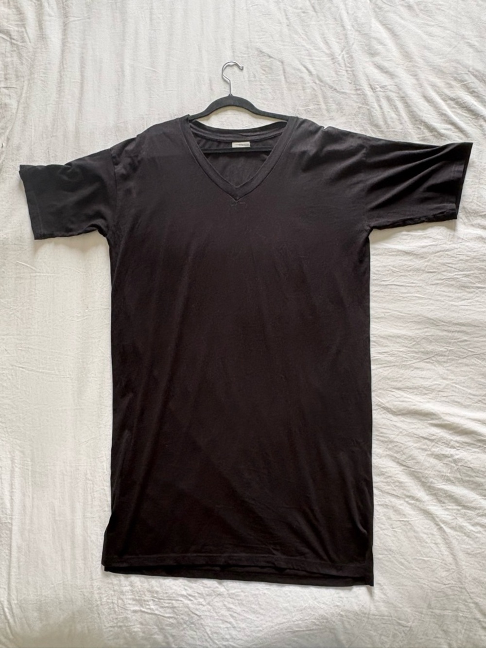 Kaffe Black T-Shirt Dress | Minimalist Jersey Shift | Size Large